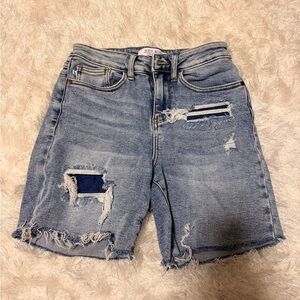 Judy Blue Light Blue Distressed Jean Shorts